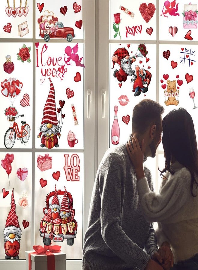 BLESOUYI Valentine's Day Window Clings Decoration Heart Stickers Love Day Window Decals 9 Sheets Window Clings for Valentine's Day Wedding Party Decorations - Image 2